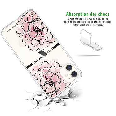 Avis LaCoqueFrançaise Coque iPhone 11 silicone transparente Motif Rose Pivoine ultra resistant