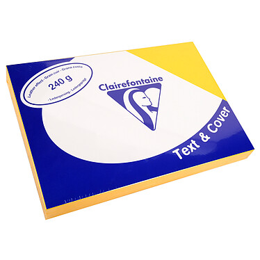 CLAIREFONTAINE 100 Couvertures reliure Text&Cover 240g A4 210x297 mm Jaune tournesol