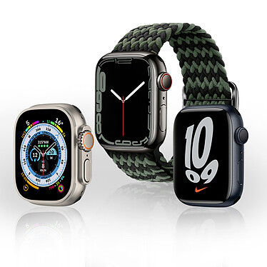 Avizar Bracelet pour Apple Watch 41mm et 40mm et 38 mm Nylon Tressé Ajustable par Boucle Métallique  vert foncé pas cher