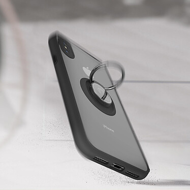 Acheter Avizar Coque iPhone XS Bi-matière Bague Métallique Support noir