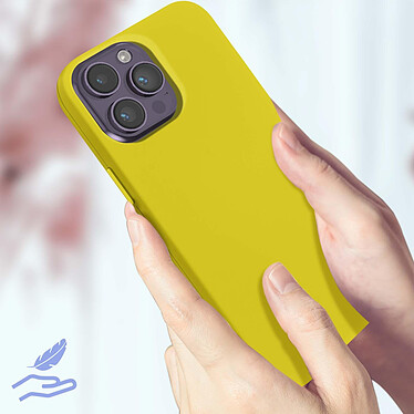 Acheter Avizar Coque pour iPhone 14 Pro Max Silicone Semi-rigide Finition Soft-touch Fine  Jaune