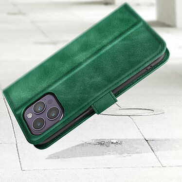 Avizar Étui pour iPhone 14 Pro Max Clapet Portefeuille Support Vidéo Soft-touh  Vert pas cher