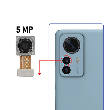 Avis Clappio Caméra Arrière Objectif Macro 5MP pour Xiaomi 12 et 12X Noir