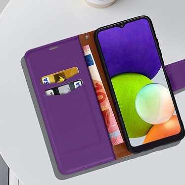 Avizar Étui pour Samsung Galaxy A22 5G Portefeuille Dragonne Fonction Support Vidéo violet pas cher