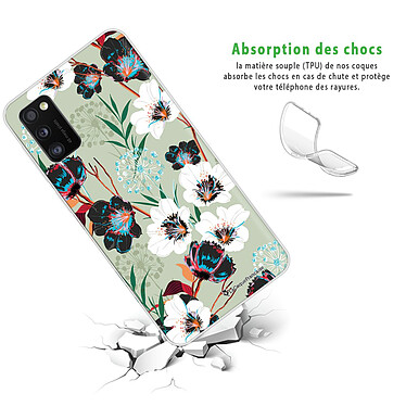 Avis LaCoqueFrançaise Coque Samsung Galaxy A41 360 intégrale transparente Motif Fleurs vert d'eau Tendance