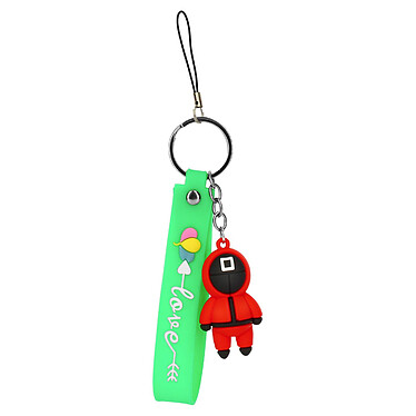 Avizar Porte-clé Dragonne Figurine Série Coréenne Squid Game Bracelet Silicone Vert