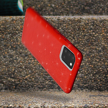 Avizar Coque Samsung Galaxy A31 Paillette Amovible Silicone Semi-rigide rouge pas cher
