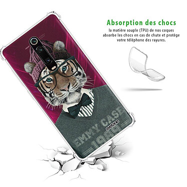 Avis Evetane Coque Xiaomi Mi 9T Pro anti-choc souple angles renforcés transparente Motif Tigre Fashion