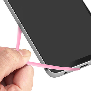 Avizar Cordon Smartphone avec Étui Silicone Flexible Universel 35cm Rose pas cher