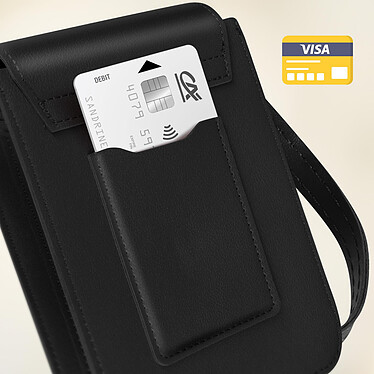 Avis Avizar Pochette Bandoulière Smartphone avec Rangement carte Sangle 135cm  noir