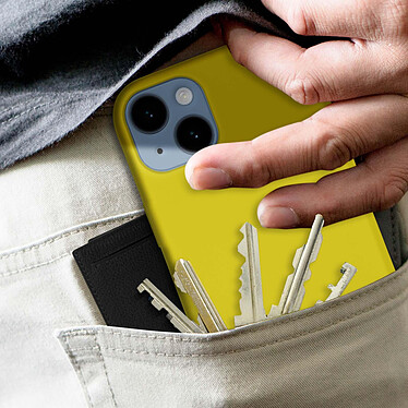 Avizar Coque pour iPhone 14 Silicone Semi-rigide Finition Soft-touch Fine  jaune pas cher