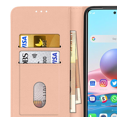 Avizar Étui Xiaomi Redmi Note 10 / 10s avec Porte-carte Fonction Support rose champagne pas cher