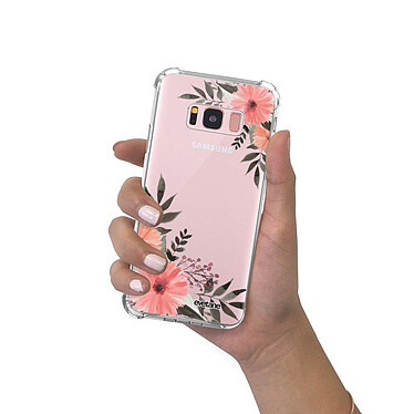 Evetane Coque Samsung Galaxy S8 anti-choc souple angles renforcés transparente Motif Fleurs roses pas cher