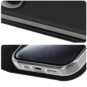 Dux Ducis Étui pour iPhone 15 Pro Clapet Porte-carte Support Vidéo  Noir pas cher