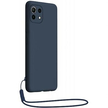 BigBen Connected Coque pour Xiaomi Mi 11 5G en Silicone avec dragonne assortie Bleu marine