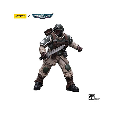 Warhammer 40k - Figurine 1/18 Astra Militarum Cadian Command Squad Veteran with Regimental Stan pas cher