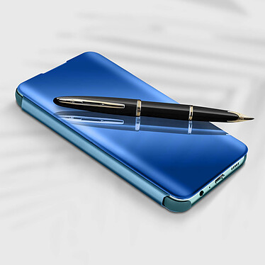 Acheter Avizar Étui Clear View Samsung Galaxy A22 5G Design Miroir Support Vidéo bleu