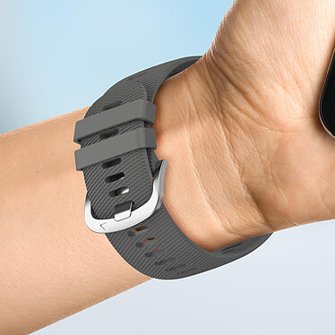 Acheter Avizar Bracelet pour Samsung Galaxy Watch Active 2 40mm Silicone Texturé Gris Foncé