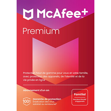 McAfee+ Premium Familial - Licence 1 an - Postes illimités - A télécharger