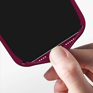 Avizar Coque pour iPhone 15 Pro Max Silicone Semi-rigide Finition Douce au Toucher Fine  Lie de vin pas cher