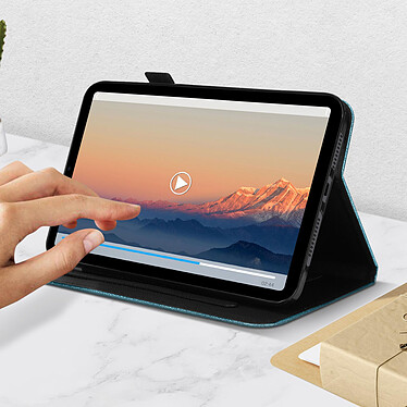 Avis Avizar Étui iPad Mini 2021 à Paillettes Glitter Support Vidéo Avec Porte Carte - Bleu