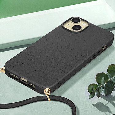 Avis Avizar Coque cordon pour iPhone 15 Silicone Recyclable  Noir