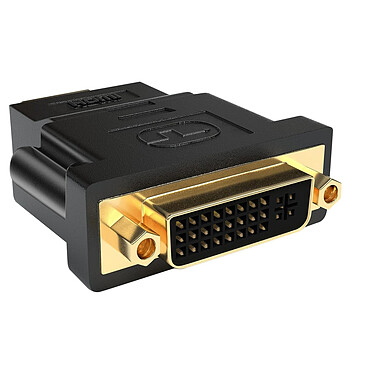 Avizar Convertisseur HDMI Mâle vers DVI Femelle Qualité HD Design Compact  Noir Plaqué Or
