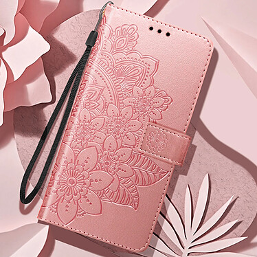 Acheter Avizar Étui Fleurs Mandala pour Samsung Galaxy A35 5G Portefeuille Dragonne Rose