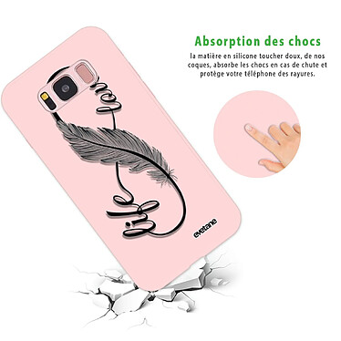 Avis Evetane Coque Samsung Galaxy S8 Silicone Liquide Douce rose pâle Love Life