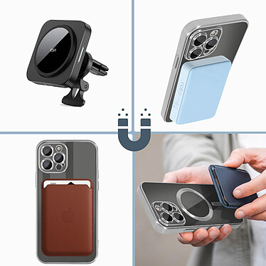 Acheter Avizar Coque MagSafe pour iPhone 13 Pro Max Silicone Protection Caméra  Contour Chromé Argent
