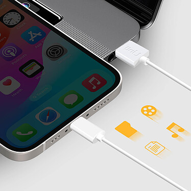 Acheter LinQ Câble USB vers Lightning 2m de Long Charge et Transfert de Données Blanc