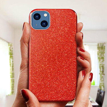 Acheter Avizar Coque iPhone 13 Mini Paillette Amovible Silicone Semi-rigide rouge
