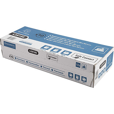 EXACOMPTA Pack de 10 bobines thermiques Safecontact, 80 mm x 76 m, gris