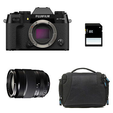 FUJIFILM X-T50 NOIR + 18-135 + Sac + Carte SD 8 Go