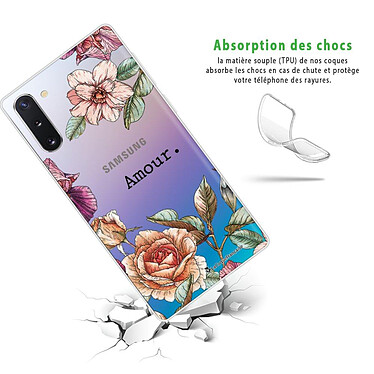 Avis LaCoqueFrançaise Coque Samsung Galaxy Note 10 360 intégrale transparente Motif Amour en fleurs Tendance