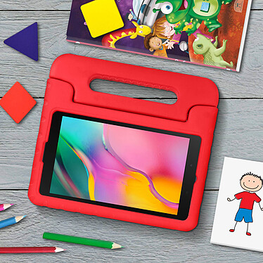 Acheter Avizar Coque Galaxy Tab A 8.0 2019 Protection Antichoc Poignée-Support Enfant Rouge
