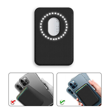 Avis Avizar Porte Carte Magsafe iPhone 12 et 13 et 13 Revêtement en Cuir Magnétique noir