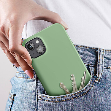 Avis Avizar Coque pour iPhone 15 Plus Silicone Semi-rigide Finition Douce au Toucher Fine  Vert pâle