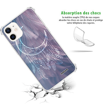 Avis Evetane Coque iPhone 12 mini anti-choc souple angles renforcés transparente Motif Lune Attrape Rêve