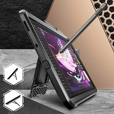 Supcase Coque pour Samsung Galaxy Tab S6 Lite Bi-matière Béquille support Unicorn Beetle Pro  Noir pas cher