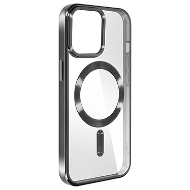 Coque MagSafe Transparente Contour Noir pour iPhone 15 Pro, Swissten Metallic