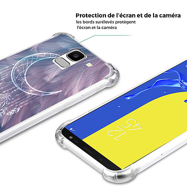 Evetane Coque Samsung Galaxy J6 2018 anti-choc souple angles renforcés transparente Motif Lune Attrape Rêve pas cher