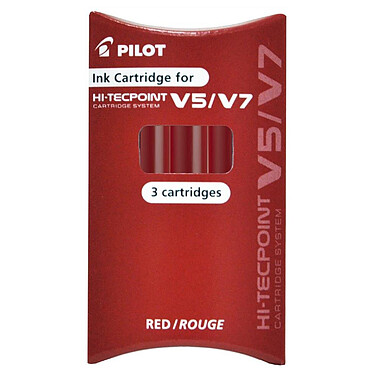 PILOT Set 3 Cartouches V5/7 Rechargeable Rouge x 12