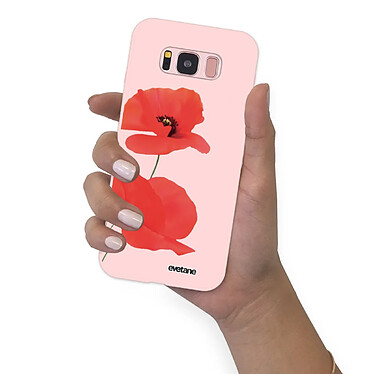 Evetane Coque Samsung Galaxy S8 Silicone Liquide Douce rose pâle Coquelicot pas cher