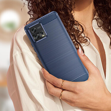 Acheter Avizar Coque pour Motorola Moto G72 Renforcée Souple Carbone Effet Brossé  Bleu Nuit