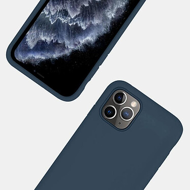 Avis Evetane Coque iPhone 11 Pro Max Silicone liquide Bleu Marine + 2 Vitres en Verre trempé Protection écran Antichocs