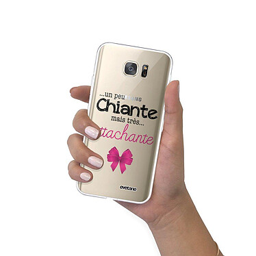 Evetane Coque Samsung Galaxy S7 360 intégrale transparente Motif Un peu chiante tres attachante Tendance pas cher