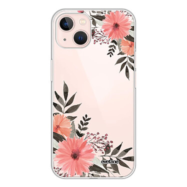 Evetane Coque iPhone 13 360 intégrale transparente Motif Fleurs roses Tendance