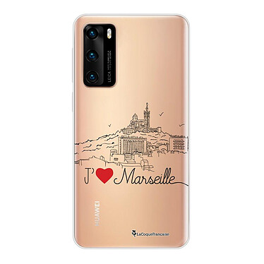 LaCoqueFrançaise Coque Huawei P40 silicone transparente Motif J'aime Marseille ultra resistant