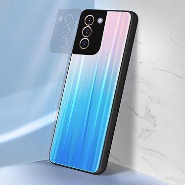 Acheter Avizar Coque Samsung Galaxy S21 Bi-matière Holographique Brillant Légère Rose et bleu
